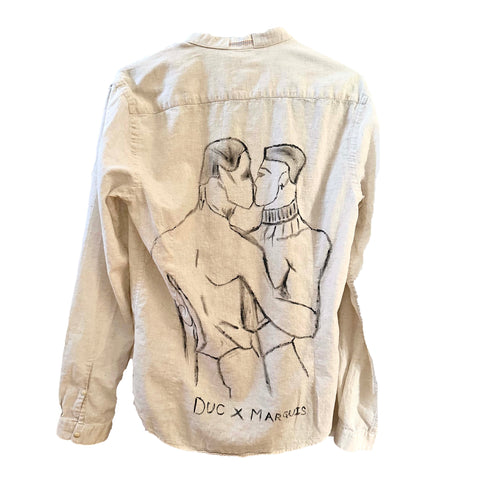 L'Amour- Hand Painted Cotton Linen Shirt